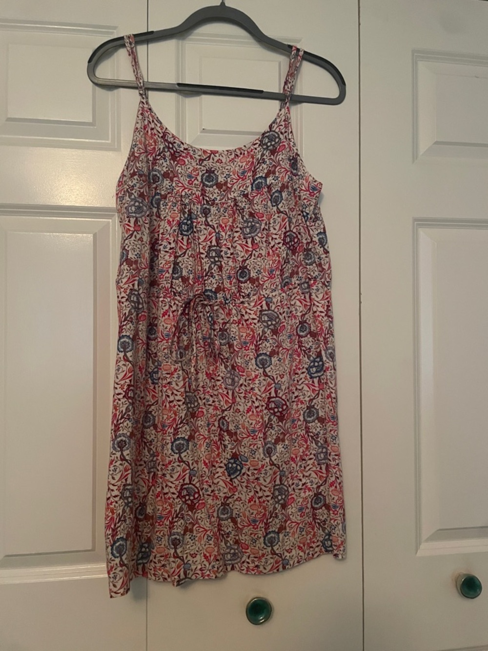 Floral Spaghetti Strap Sundress in Red and Blue